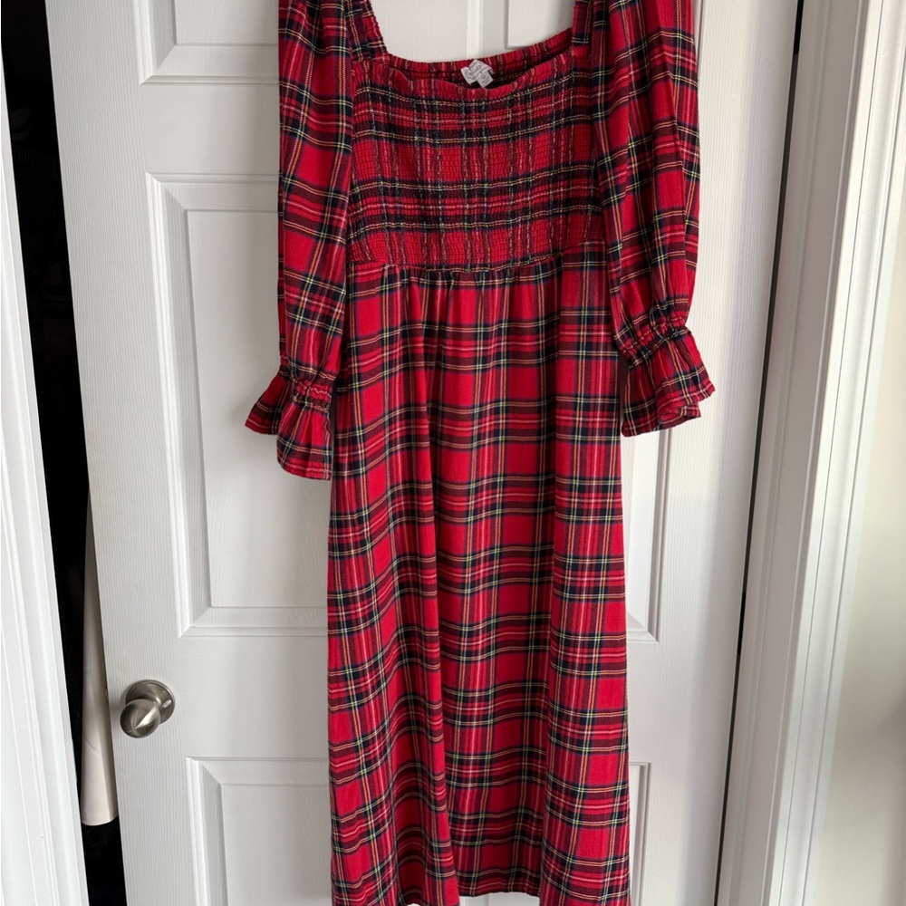 Red Plaid Long Dress
